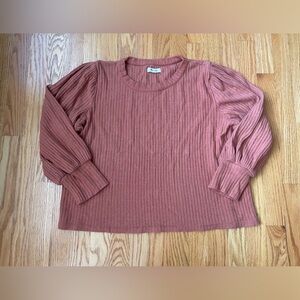 Madewell Women's Ribbed Bubble Sleeve Shirt